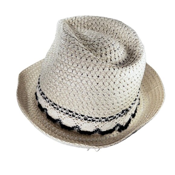 TORRID Tan Woven Hat S/M Crochet Trim Band Natural Sun Fedora Tags - Picture 3 of 7